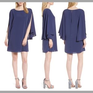NEW $129 Chelsea28 Butterfly Sleeve Shift Dress in Blue‎ [SZ XS ]
